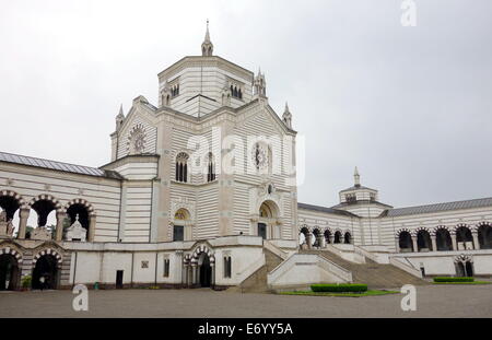 Main mausoleum building at the cimitero Monumentale in Milan, Italy Stock Photo