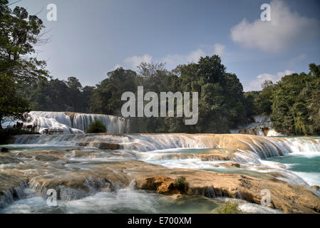 Mexico, Chiapas, near Palenque, Rio Tulija, Agua Azul de Nacional Parque Stock Photo