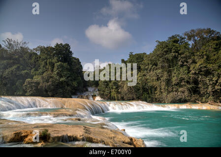 Mexico, Chiapas, near Palenque, Rio Tulija, Agua Azul de Nacional Parque Stock Photo