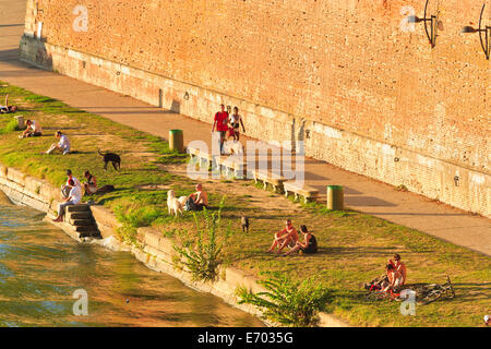 France, Toulouse, Garonne river banks Stock Photo