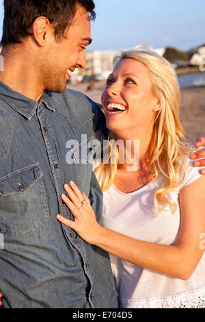 Close up of young couple enjoying beach Stock Photo