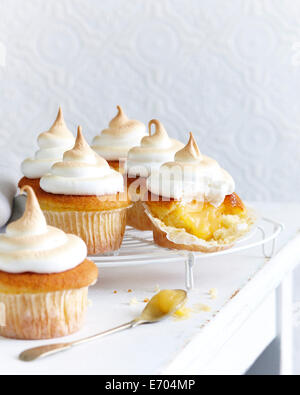 Lemon cupcake meringues Stock Photo