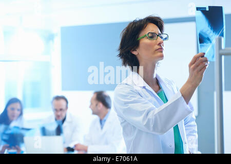 Female doctor looking at x-ray Stock Photo