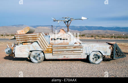 Mad Max futuristic car in the desert in Alamogordo New Mexico Stock Photo