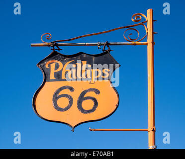 Phillips Gas Station sign on Route 66 in McLean Texas Stock Photo