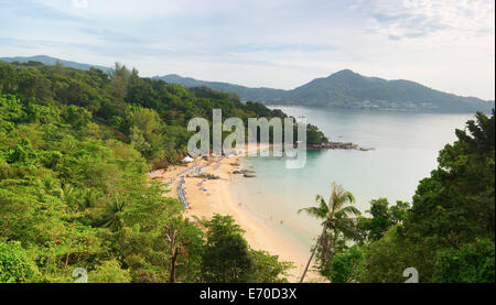 Laem Sing beach, Phuket island, Thailand. Top view. Touristic season. Stock Photo