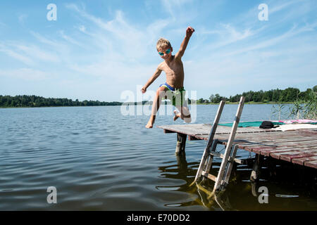 Family summer holiday Lake Gieret Giby Poland EU Stock Photo