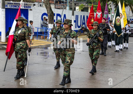 Military parade in Tingo Maria, Huanuco department. Peru. Stock Photo