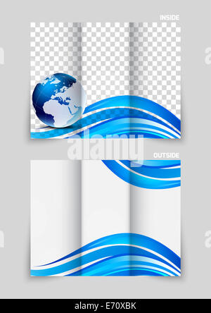 Tri-fold brochure template design Stock Photo