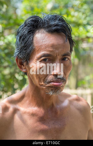 Borobudur, Java, Indonesia.  Javanese Village Man. Stock Photo