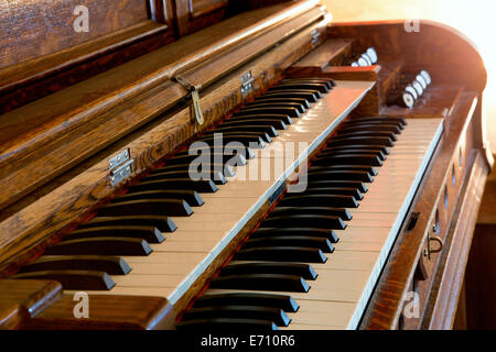 double keyboard antique piano Stock Photo
