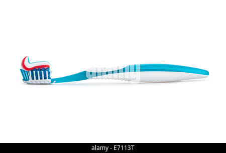 toothpaste toothbrush isolated Stock Photo