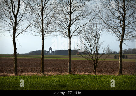 Somme WW1 Battlefield, July 1st-November 1916, France. Thiepval Memorial from the Albert-Bapaume Road. February 2014 The Thiepva Stock Photo
