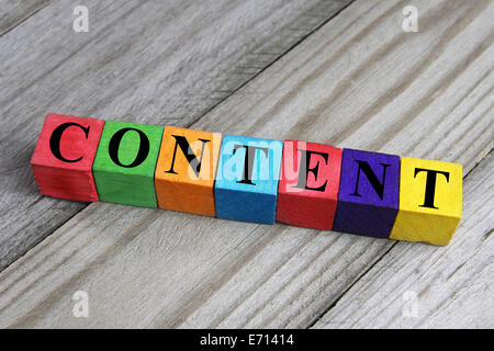 word content on colorful wooden cubes Stock Photo