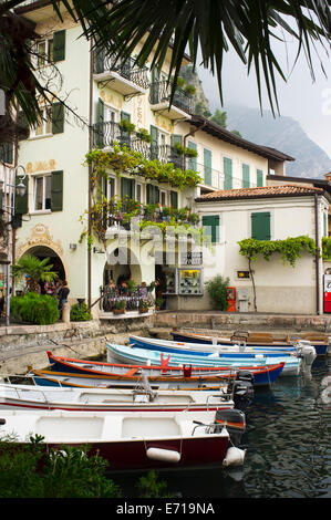 Picturesque resort of Limone on the banks of Lake Garda, Italy. Stock Photo