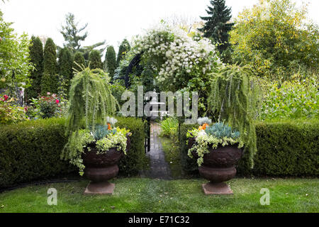 Formal garden in Autumn Stock Photo