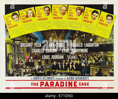 The Paradine case - Movie Poster  - Director : Alfred Hitchcock - 1947 Stock Photo