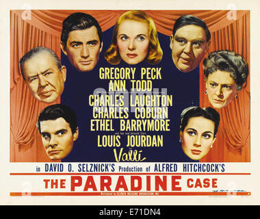 The Paradine case - Movie Poster  - Director : Alfred Hitchcock - 1947 Stock Photo