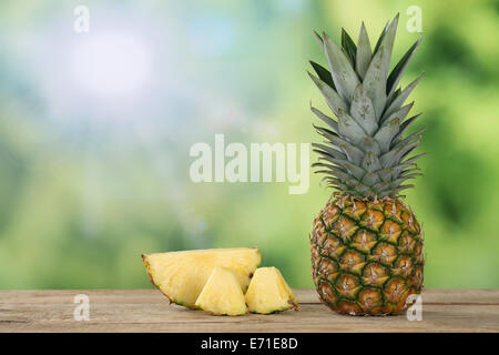 Fresh pineapple fruit in summer with copyspace Stock Photo