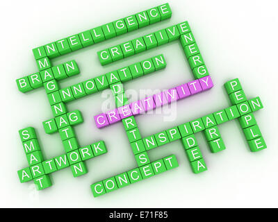 3d imagen Creativity Word Cloud Concept Stock Photo