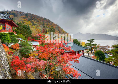 Nikko, Japan viewed in the autumn from Chuzen-ji Temple complex. Stock Photo