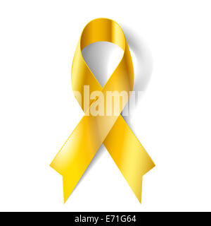 Gold ribbon as symbol of childhood cancer awareness Stock Photo