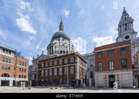 Paternoster Square with St Paul's Cathedral in the background, City of London, England, United Kingdom Stock Photo