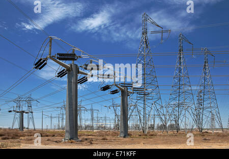 A substation is a part of an electrical generation, transmission, and distribution system. Stock Photo