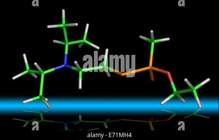 VX Nerve Agent or O-ethyl S-[2-(diisopropylamino)ethyl] methylphosphonothioate Stock Photo