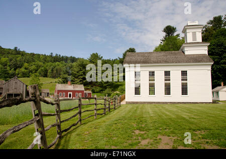 USA, New York, Cooperstown, Farmers Museum. Open-air museum depicting the rural history of New York State. Cornwallville Church. Stock Photo