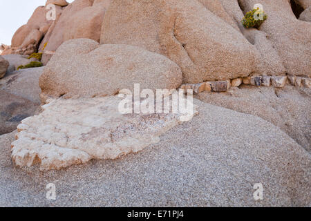 Unique monzogranite rock formations with aplite vein - California USA Stock Photo
