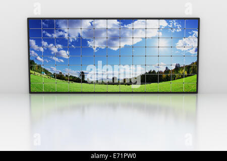Wall of screens Stock Photo