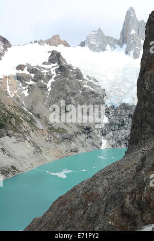 Laguna Sucia and Glacier Rio Blanco in Los Glaciares National Park, Argentina. Stock Photo