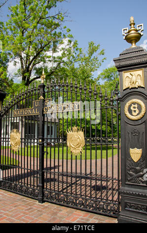 USA, Tennessee, Shiloh National Military Park. National Cemetery gates. Stock Photo