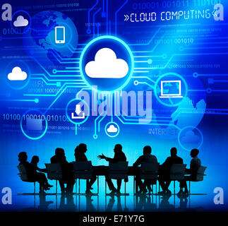 Business People and Cloud Computing Concepts Stock Photo