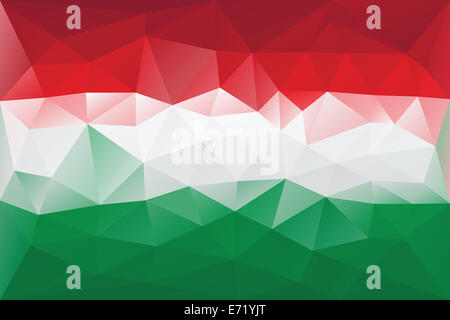 Hungarian flag - triangular polygonal pattern Stock Photo