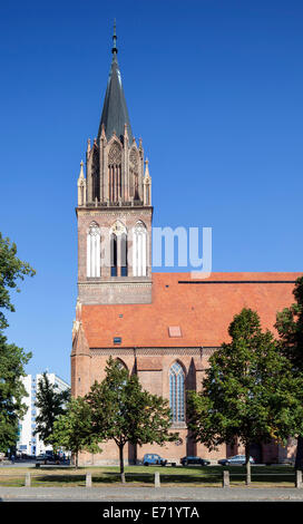 Main parish church of St. Mary, North German Brick Gothic, Neubrandenburg, Mecklenburg-Western Pomerania, Germany Stock Photo