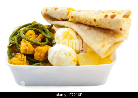 Roti food in plastic box on a white background Stock Photo