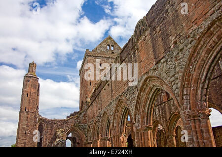 Side View of Sweetheart Abbey near Dumfries Stock Photo