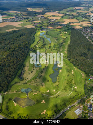 Aerial view, golf course or golf club at Kamp Abbey, Kamp-Lintfort, North Rhine-Westphalia, Germany Stock Photo