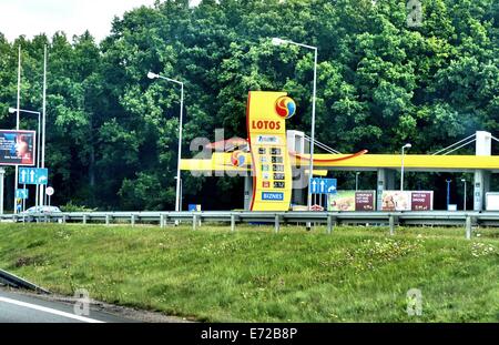 Gdansk 4th, September 2014 Pictured: Lotos Dynamic gas station near the Tri-City ringroad. Stock Photo