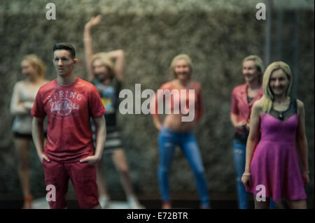 London, UK. 4th Sep, 2014. My3Dtwin printed models are on display at the 3D Printshow at the Old Billingsgate in London. 3D Printshow brings together the biggest names in 3D printing technology alongside the most creative, exciting and innovative individuals using additive processes today. Credit:  Piero Cruciatti/Alamy Live News Stock Photo