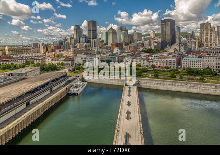 Montreal Skyline Cityscape Landscape rear view Panorama Stock Photo