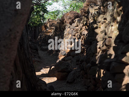 Alley In A Konso Village, Ethiopia Stock Photo