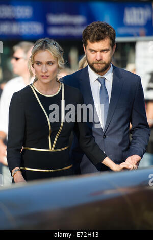 Berlin, Germany. 4th September, 2014. Berlin, Germany. 04th Sep, 2014. Actress Diane Kruger and her husband Joshua Jackson arrive for the re-opening of the 'Boulevard of the Stars' at Potsdamer Platz in Berlin, Germany, 04 September 2014. The boulevard features 101 stars to honour film and television personalities of German speaking countries. Photo: MAJA HITIJ/dpa/Alamy Live News Credit:  dpa picture alliance/Alamy Live News Stock Photo