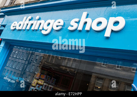 The Edinburgh Fringe Festival shop on the Royal Mile, Edinburgh Stock Photo