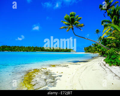 A picture of paradise in Aitutaki, The Cook Islands Stock Photo