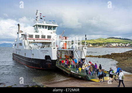 Caledonian MacBrayne car ferry, that sails between the island of Millport and Largs, Ayrshire across the Firth of Clyde Stock Photo