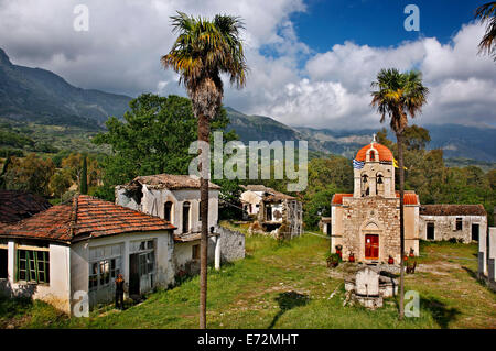 The abandoned Asomaton monastery (and later agricultural school) in the 'heart' of Amari valley, Rethymnon, Crete, Greece Stock Photo