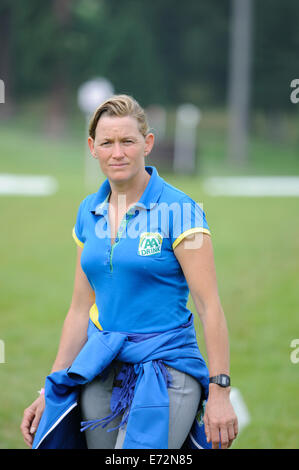 Burghley House, Stamford, Lincolnshire, UK . 03rd Sep, 2014. Karin Donckers at the 2014 Land Rover Burghley Horse Trials held at Burghley House, Stamford, Lincolnshire Credit:  Jonathan Clarke/Alamy Live News Stock Photo